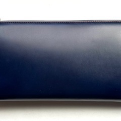 未使用 ココマイスター プルキャラック L字型ラウンドジップ 長財布 ブルーの画像