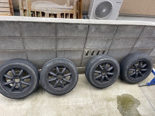 ワタナベ風、ブラックレーシング タイヤセット