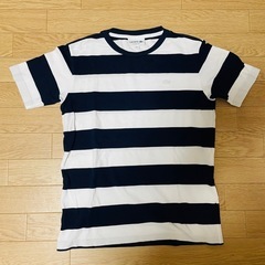 ラコステ　日本製　ワニ刺繍　ボーダー　tシャツ 半袖　白ワニ　レ...