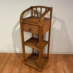 ラタン　ラック　電話台