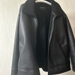 ブラックレザージャケット ボア内装 襟付き NIKO AND