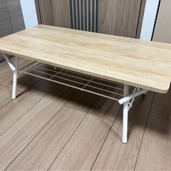 【ナチュラル×ホワイト 収納付き】ローテーブル