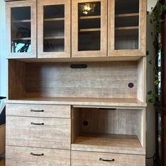 幅134] 食器棚 キッチン収納 スライドレール棚LOWYA