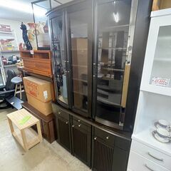 食器棚　No.2707　ダークブラウン　キッチン収納　中板調整可...