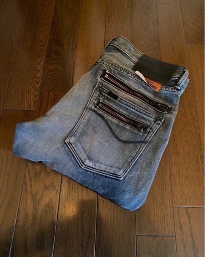 leeridersデニムジーンズパンツスリムスキニーvintageウォッシュ加工