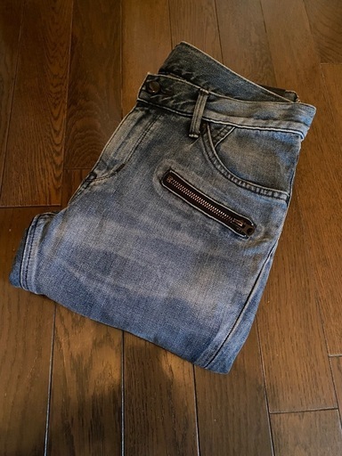 leeridersデニムジーンズパンツスリムスキニーvintageウォッシュ加工