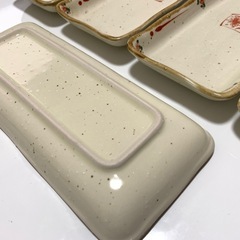 新品　赤絵万暦いろは　長角皿の画像