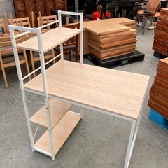 【kj149】美品 横幅90cm システムラック ラック付きデス...