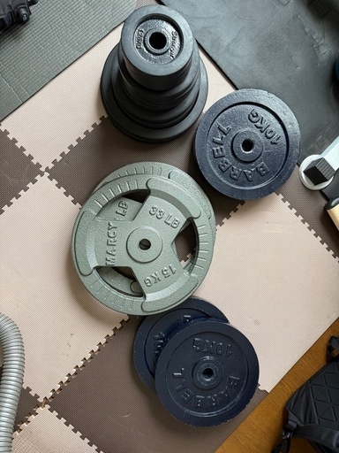 バーベルシャフト、プレート、ベンチ、バーベルスタンド