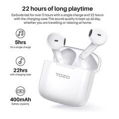 TOZO A3 ワイヤレスイヤホン 白の画像