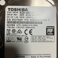 ノートPC HDD. 1TB. 2台、500GB 1台の画像