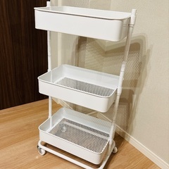 ニトリ　キッチンワゴン　高さ調節ができるスチールワゴン トロリ4...