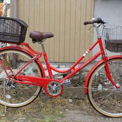 おそらく未使用　26インチ　お買い物自転車　かご2個タイプ　変速...
