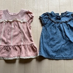 ベビー服 女の子 ワンピース ピンク デニム 70-80