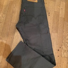 美品未使用近いレア日本未発売リーバイス511workカーゴペインターパンツデニムジーンズスリムカーキ W28L30くるぶし丈の画像