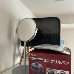 鏡 ヒーター 体重計 イケアの布製収納バスケット×2