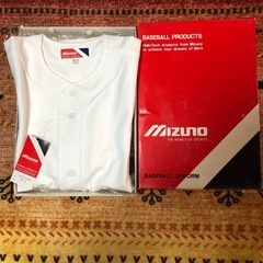 MIZUNO　ミズノ　野球ユニフォーム　上下セット　レトロ　収納袋付き