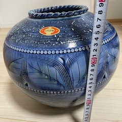 信楽焼　三彩作　花瓶　飾り壺　未使用品　共箱付きの画像