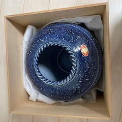 信楽焼　三彩作　花瓶　飾り壺　未使用品　共箱付きの画像