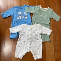 ベビー服3点セット 前あき ロンパース