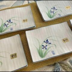 白竜 手がき　雲峰 角皿5客揃 