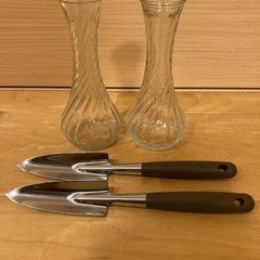 植樹セレモニー　花瓶　スコップ