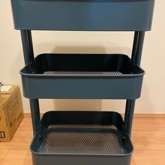 IKEA Raskog ロースコグワゴン　グレーブルー　ふた付き