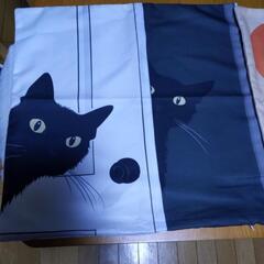 黒猫クッションカバー