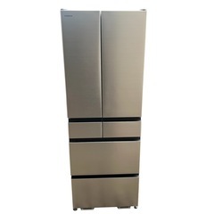 大型冷蔵庫 HITACHI R-H48N-N 日立 475L 冷蔵 335L 冷凍 140L 野菜室 6ドア 観音開き 100V まるごとチルド シャンパン 