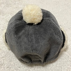 moz グレー コーデュロイ 帽子 ポンポン耳当て付き 50cmの画像