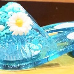 【処分】☆美品☆こども靴☆キラキラお花サンダル☆の画像
