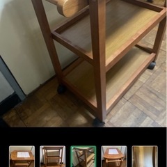 木製　キッチンワゴン　カントリー調　の画像