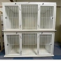 犬用ケージ　トイレルーム付おやすみケージLL　オールホワイト
