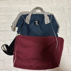 anello 2トーンリュック ネイビー/ワインレッド