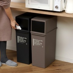 無料⭐︎　ゴミ箱 25L 深型 同色2個セット カフェスタイル フロントオープン の画像