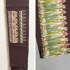 【名古屋帯】キュートなチロリアン風！八寸名古屋帯・正絹・美柄の画像