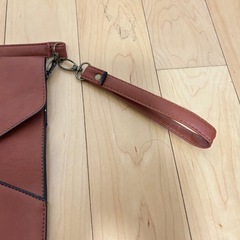 ブラウン牛本革ショルダーバッグセカンドバッグの画像