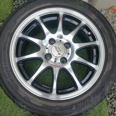 15インチ タイヤ・ホイール4本セットブラックポリッシュ185/55R15の画像