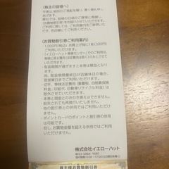 イエローハット株主優待3300円分(2りんかんでも使用可能)の画像
