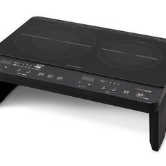 2口アイリスオーヤマ　IHコンロ脚付 IHK-WT41S-B ブラック