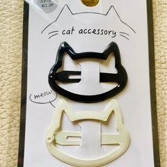 猫型パッチン留め　2個入り　DAISO