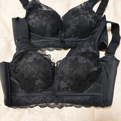 フローラルレーススカラップトリムブラジャー　2点セット