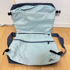 美品！adidas アディダスショルダーバッグボディバック紺水色青ブルーネイビーの画像