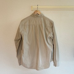 《GLOBAL WORK》ナチュラルコットンシャツ ベージュ S｜キャンプ・ジム着にもの画像