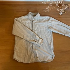 《GLOBAL WORK》ナチュラルコットンシャツ ベージュ S｜キャンプ・ジム着にもの画像