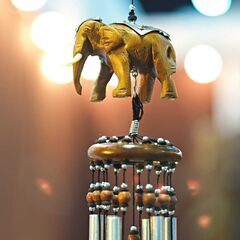 未使用に近い！Lucky Talisman 風鈴 象 風水 彫刻...
