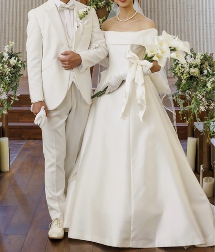 結婚式使用】カラーのブーケ＆ブートニア＆花瓶付きセット／上品