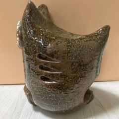 陶芸　フクロウ　灯篭？の画像