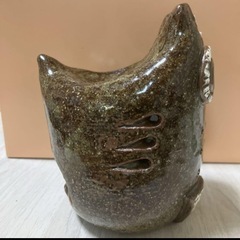 陶芸　フクロウ　灯篭？の画像