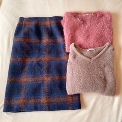 レディース まとめ売り ニット+タイトスカート3点セット 
冬服